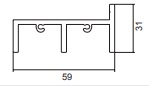 Flyscreen Double Door Head Track Mill Finish 6.5m