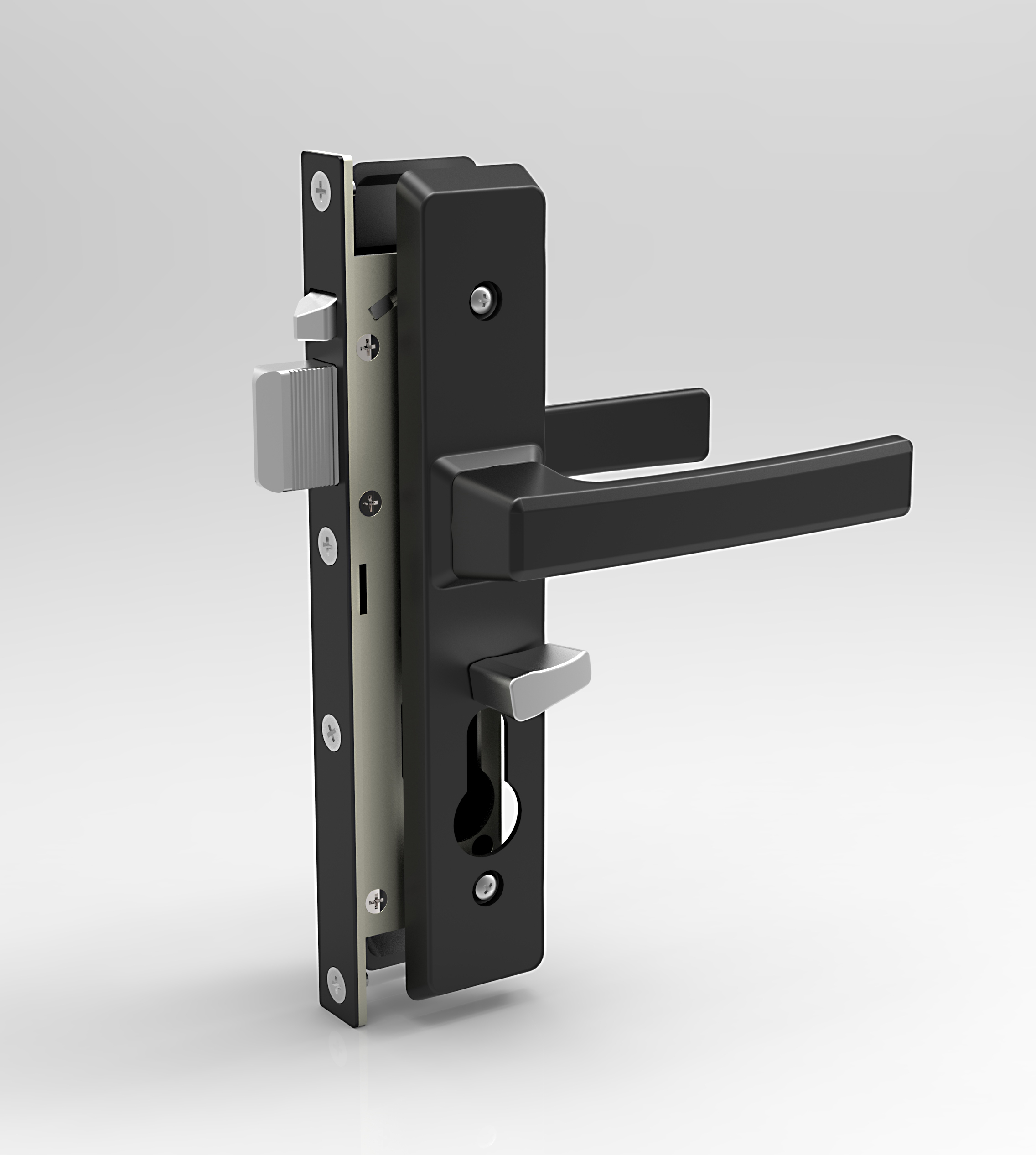 CommandeX Hinged Security Door Lock Black Square Face